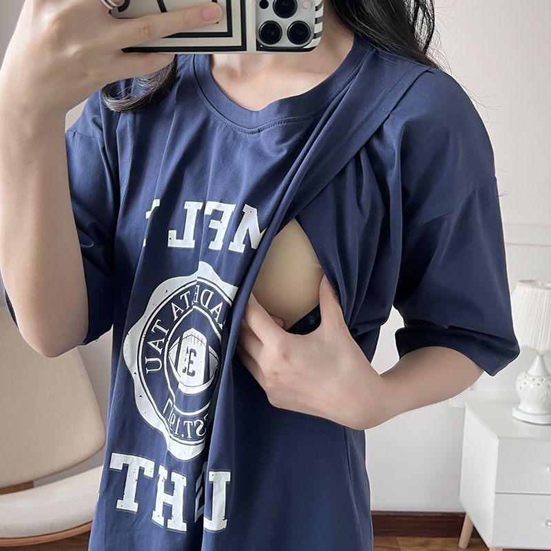 Summer Clothing Us - فستان رضاعة للحوامل، قميص نوم طويل