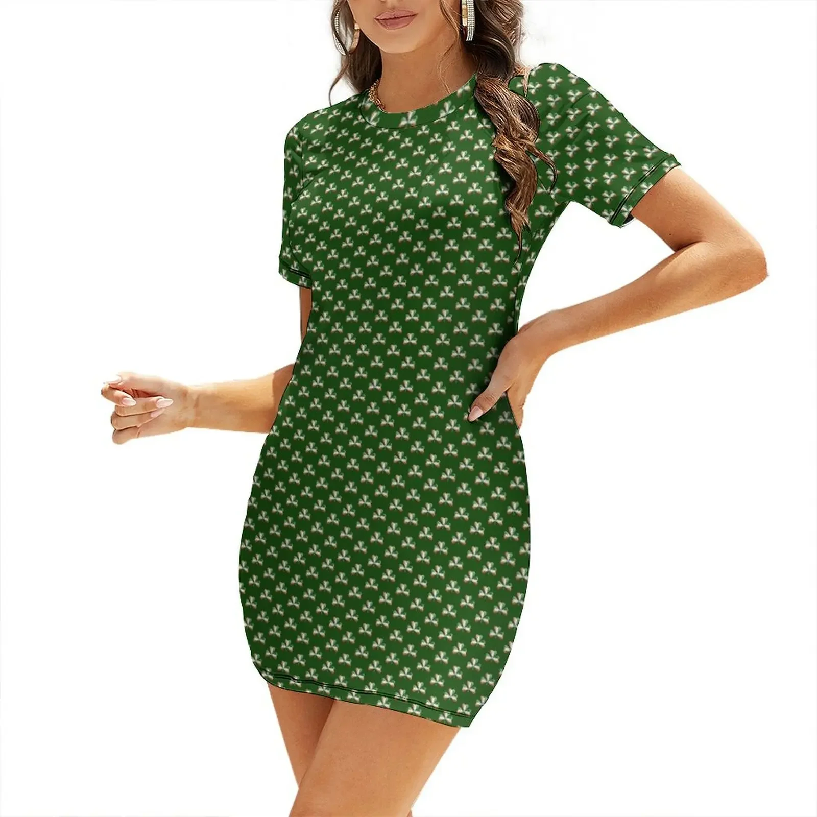 Ireland Summer Clothing - فستان بأكمام قصيرة بألوان علم أيرلندا