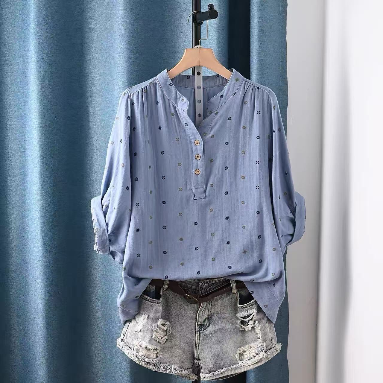 Japan Summer Clothing Women - بلوزة نسائية 2026 من القطن الياباني