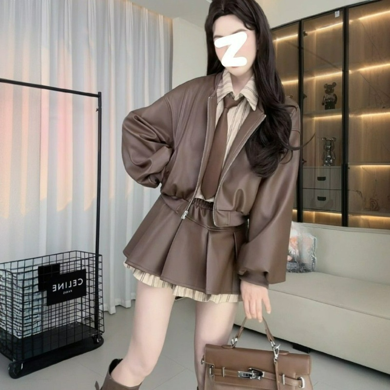سترة جلدية بتصميم قطعتين مزيفت - مراجعة Summer Clothing Juniors وسعره