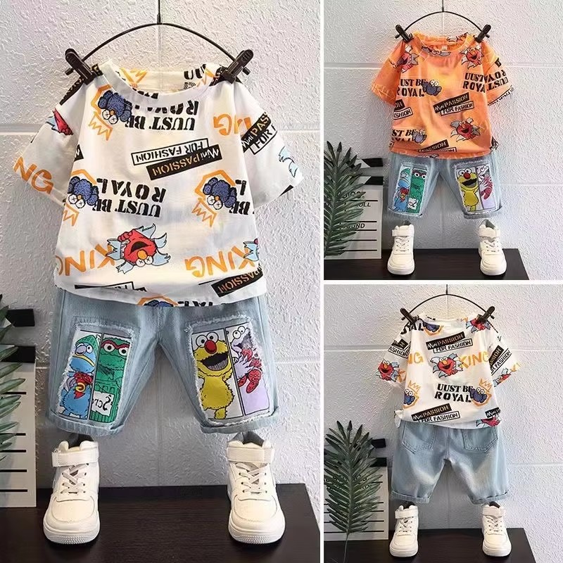 قميص قطني بأكمام قصيرة مع طباع - مراجعة Summer Clothing Drawing For Kids وسعره