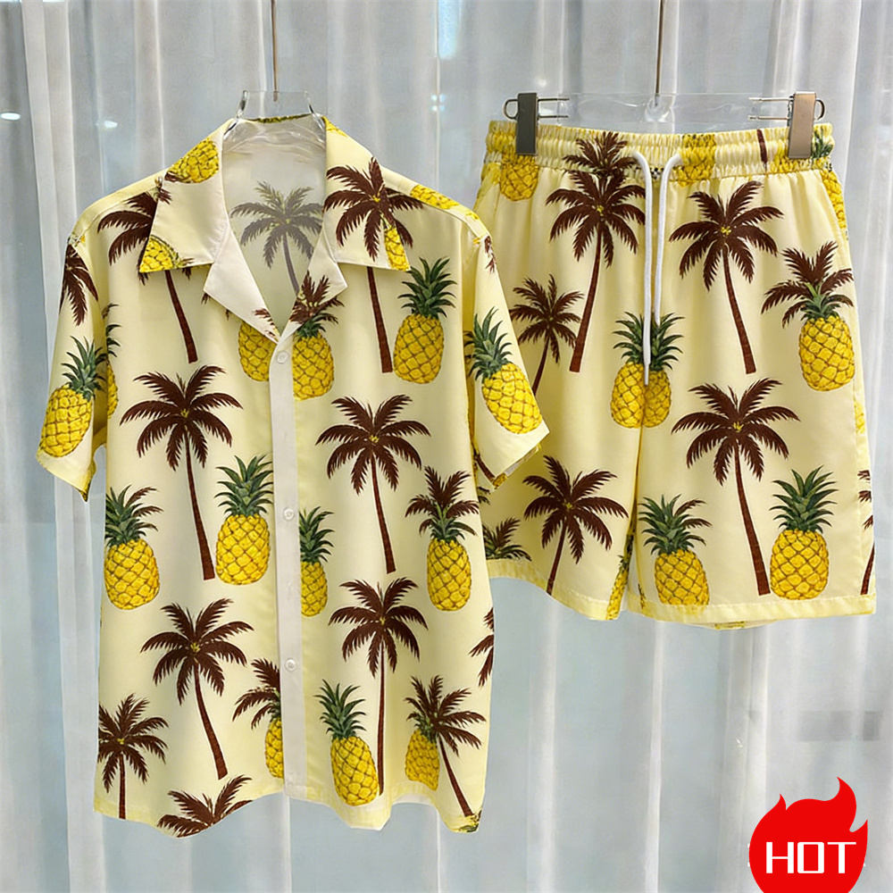 طقم قمصان صيفية للرجال بنقش نب - مراجعة Summer Clothing Beach وسعره