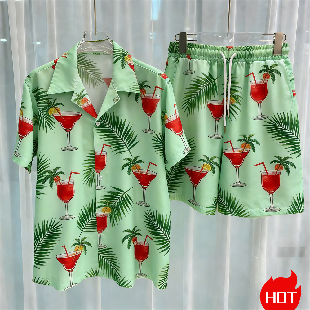 طقم قمصان صيفية للرجال بنقش نب - مراجعة Summer Clothing Beach وسعره