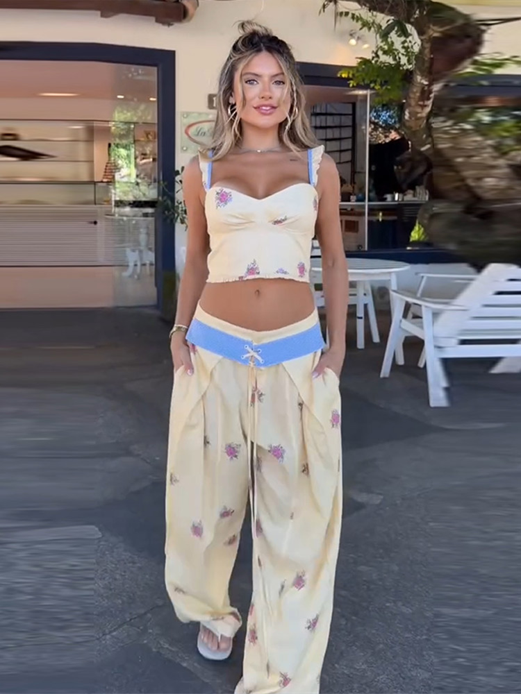 طقم نسائي أنيق مطبوع مثير: بلو - مراجعة Summer Vacation Clothing Women وسعره
