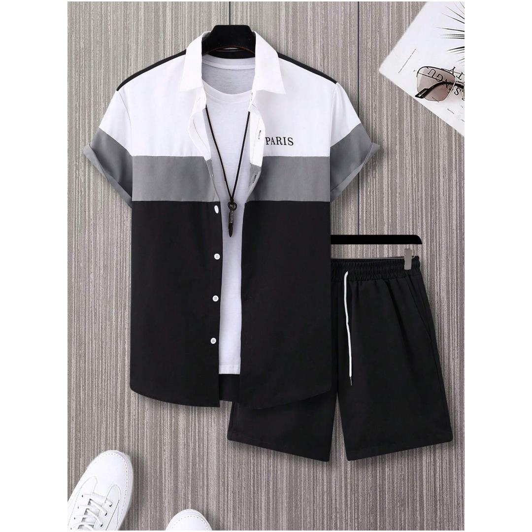 بدلة رجالية أنيقة زرقاء وبيضاء - مراجعة Summer Clothing Beach وسعره