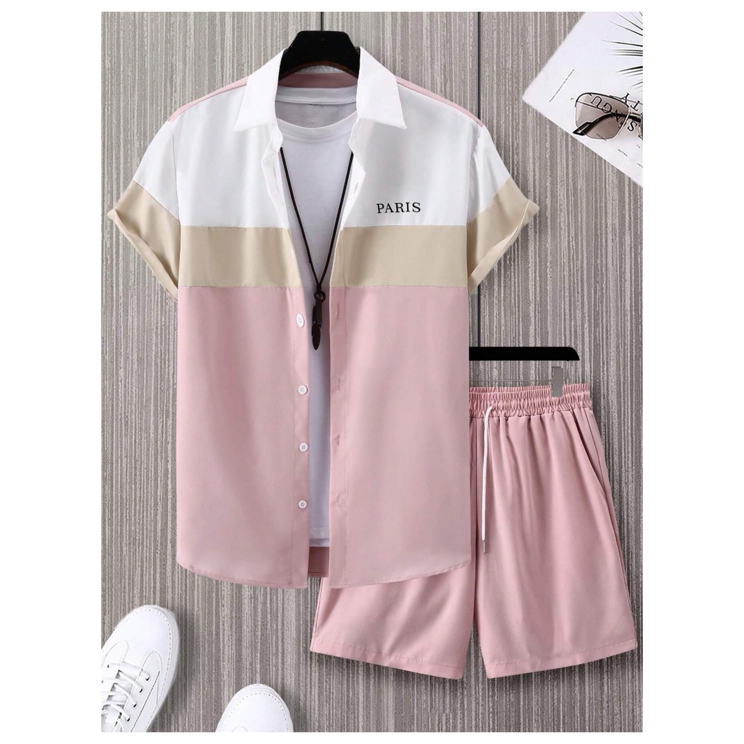 بدلة رجالية أنيقة زرقاء وبيضاء - مراجعة Summer Clothing Beach وسعره
